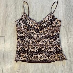 Boston proper brown and tan lace cami. Size medium